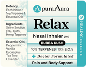 Relax Nasal Inhaler — Bubba Kush Terpenes – Peppermint, Vanilla, Eucalyptus, Tea Tree, Lavender – 2ml